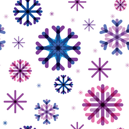 seamless pattern from color beautiful snowflakesのイラスト素材
