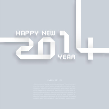  happy new year an illustration with numbers from paperのイラスト素材