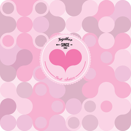 abstract background from circles of pink shades with round stampのイラスト素材