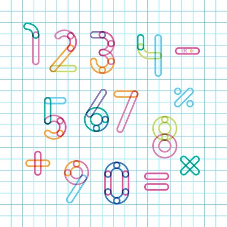 number from an inking with effect of transparencyのイラスト素材