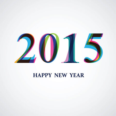 card template happy new year with color numbersのイラスト素材