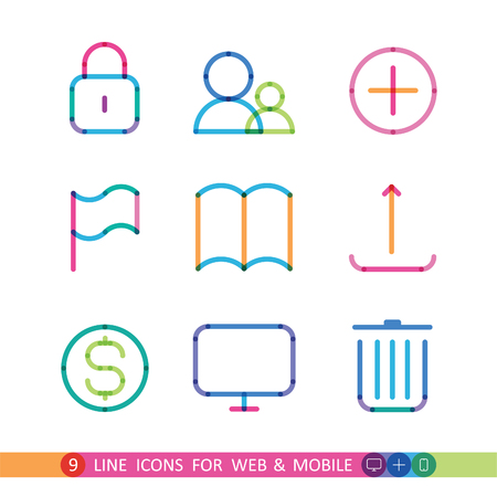 set from 9 universal icons for web and mobileのイラスト素材