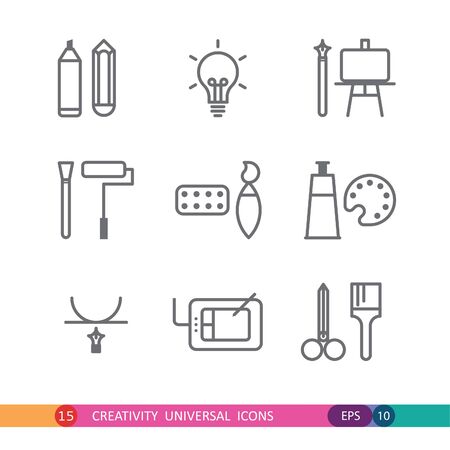 set of creativity flat iconsのイラスト素材