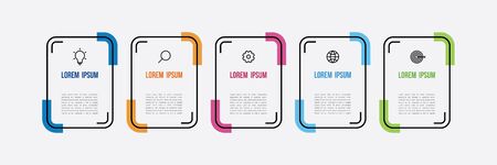 frame the thin line with a color bracket 5 optionsのイラスト素材
