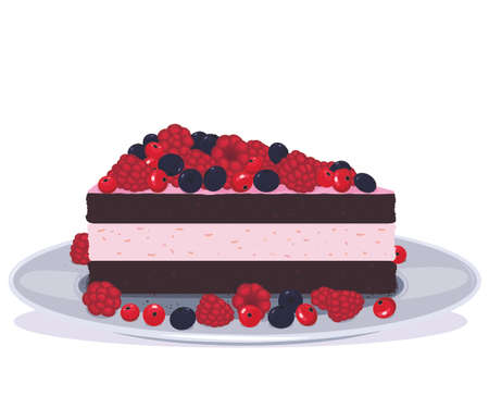 Delicious chocolate cake with fruit