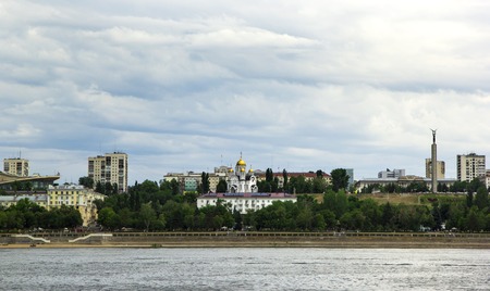 Samara city and Volga river, Russia.の写真素材