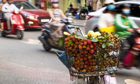 fruit in Vietnamese street in Ho Chi Minh city, Vietnamの写真素材