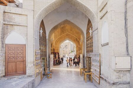 Bukhara, Uzbekistan - May, 01 2019 Dome market in old town of Bukhara.のeditorial素材