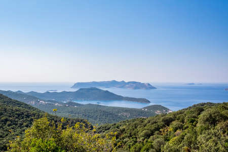 View of Mediterranean coast near Kas town, southern Turkey.の写真素材