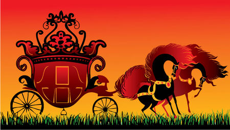 fairy tale carriageのイラスト素材