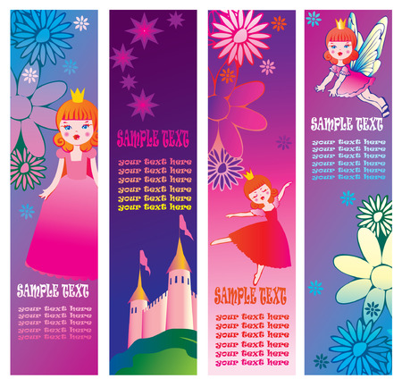 Fairy-tale banners with sample text. Vector art-illustration.のイラスト素材