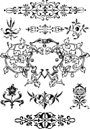 Graphic design elements on a white background.のイラスト素材