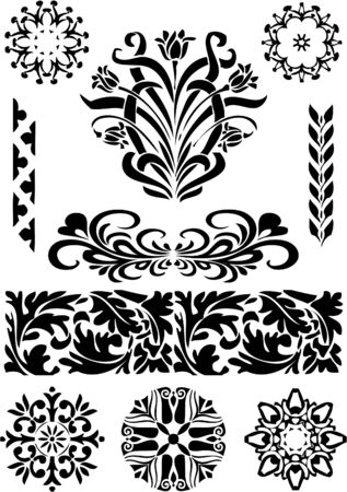 Graphic design elements on a white background.のイラスト素材