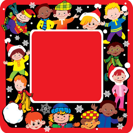 Happy children of different nationalities play together. のイラスト素材