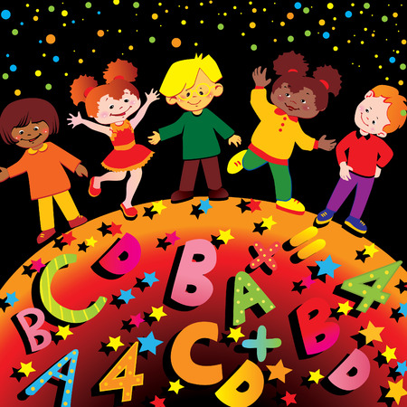 School childhood.  art-illustration.のイラスト素材