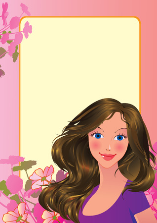 Beautiful girl. Place for your text. art-illustration.のイラスト素材