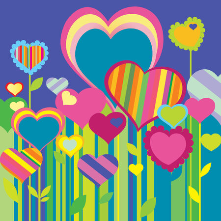 Heart. Greeting card for Valentine's Day. Place for your text. Vector art-illustration.のイラスト素材