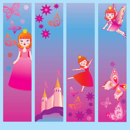 Fairy-tale banners  Place for your text  Vector art-illustration のイラスト素材
