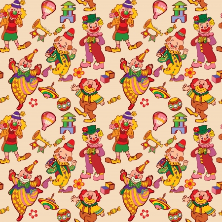 Cartoon circus seamless pattern art-illustration のイラスト素材