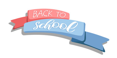 Vector illustration idea concept template. Lettering of back to school banner with colorful color design element for leaflets, cards, envelopes, covers, flyers salesのイラスト素材