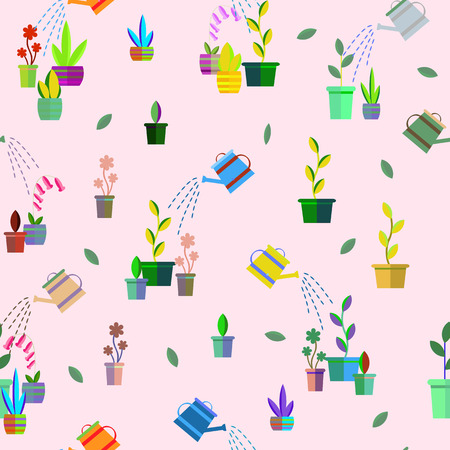 Foxgloves, flowers, sun, plants in potsのイラスト素材