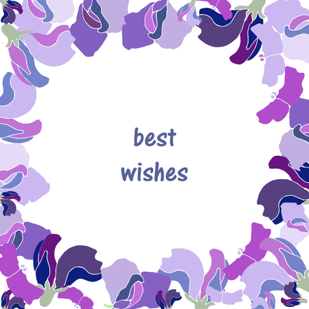 Creative frame with sweet pea flowers. Vector.のイラスト素材