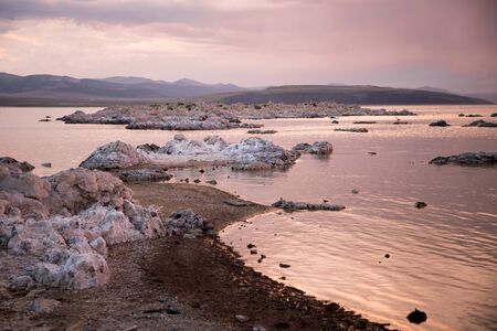 Mono Lake at sunsetの写真素材