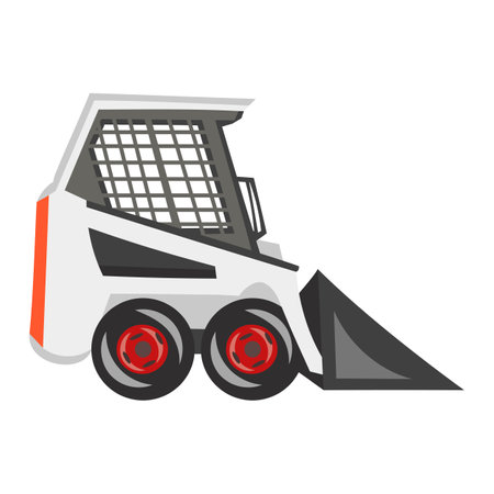 loader on white background - vector image. construction equipment conceptのイラスト素材