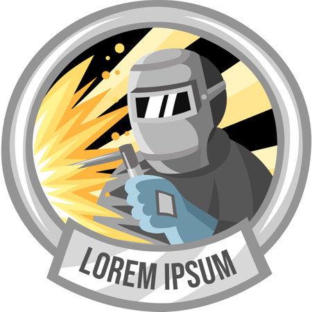 Welder logo. Logo for welding works - vector image. Different prefessions concept