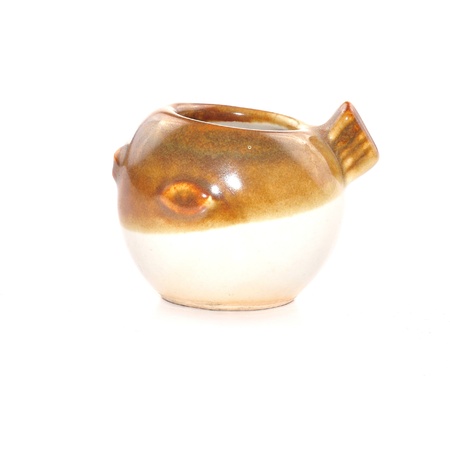 Ceramic jug isolated on white の写真素材