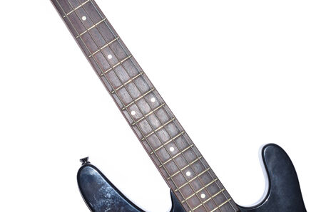 Electric Bass guitar isolated on white background, Music concept の写真素材
