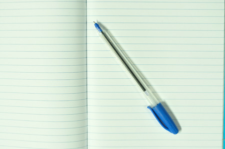 Blank paper with blue pen