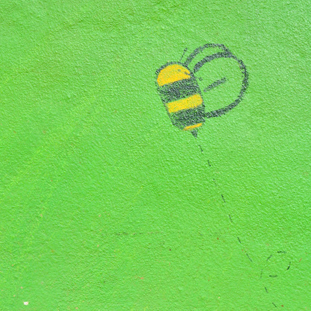 Background of abstract bee painted wall, textured backgroundのeditorial素材