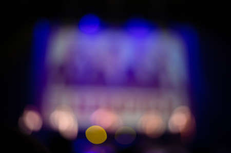 scene, stage light with colored spotlights and smoke