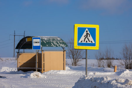 Road signs on the highwayの写真素材