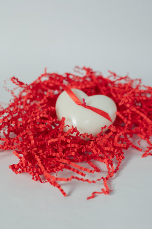 Candles with a red bowの写真素材