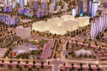 Aerial view of the big city of Minskの写真素材