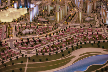 Aerial view of the big city of Minskの写真素材