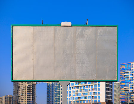 Large billboards for outdoor advertising along the roadsの写真素材