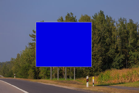 Background for design, billboards on city streets and along roadsの写真素材