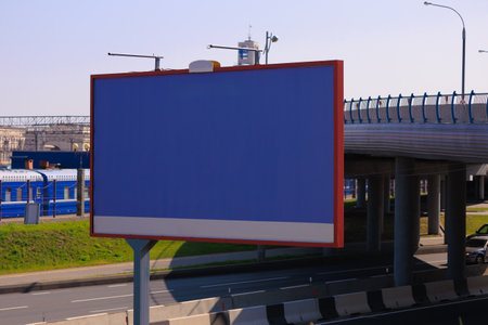 Large billboards for outdoor advertising along the roadsの写真素材