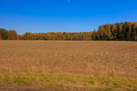 Views of the landscape from the car window.の写真素材