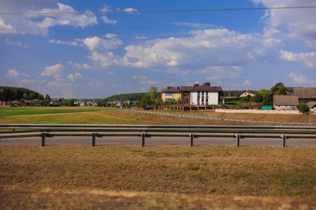 Views of the landscape from the car window.の写真素材