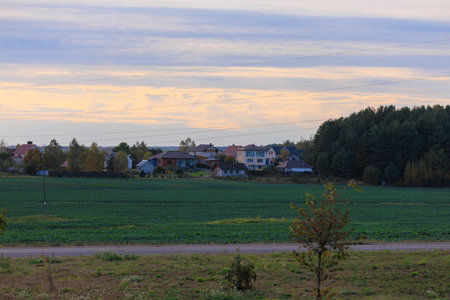 Views of the landscape from the car window.の写真素材