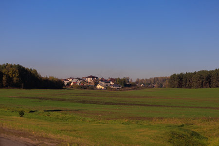 Views of the landscape from the car window.の写真素材