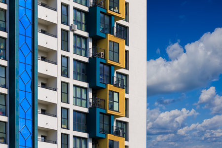Cityscape, modern buildings on a summer day