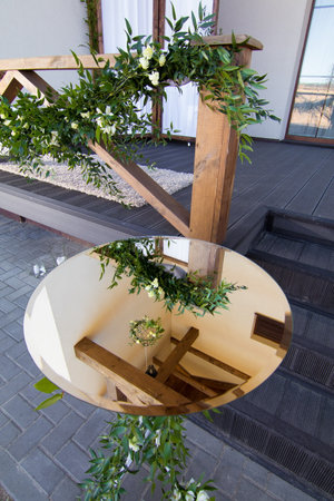 flower decorations for home, decorative elements for festive eventsの写真素材