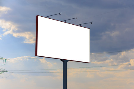 Background for design. Advertising billboard along the road in the cityの写真素材