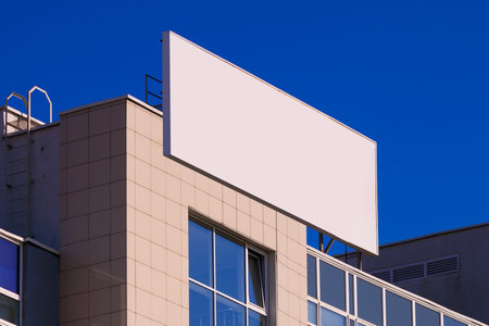 White billboard along the highway. Background for design and advertising.の写真素材