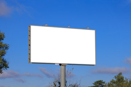 Background for design, white billboards on city streets and along roads in the summer dayの写真素材